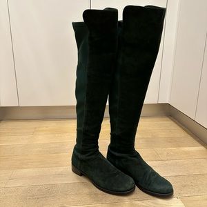 Green Suede Stuart Weitzman 5050 boots